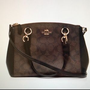 Coach Mini Christie Carryall, Signature Blk Canvas